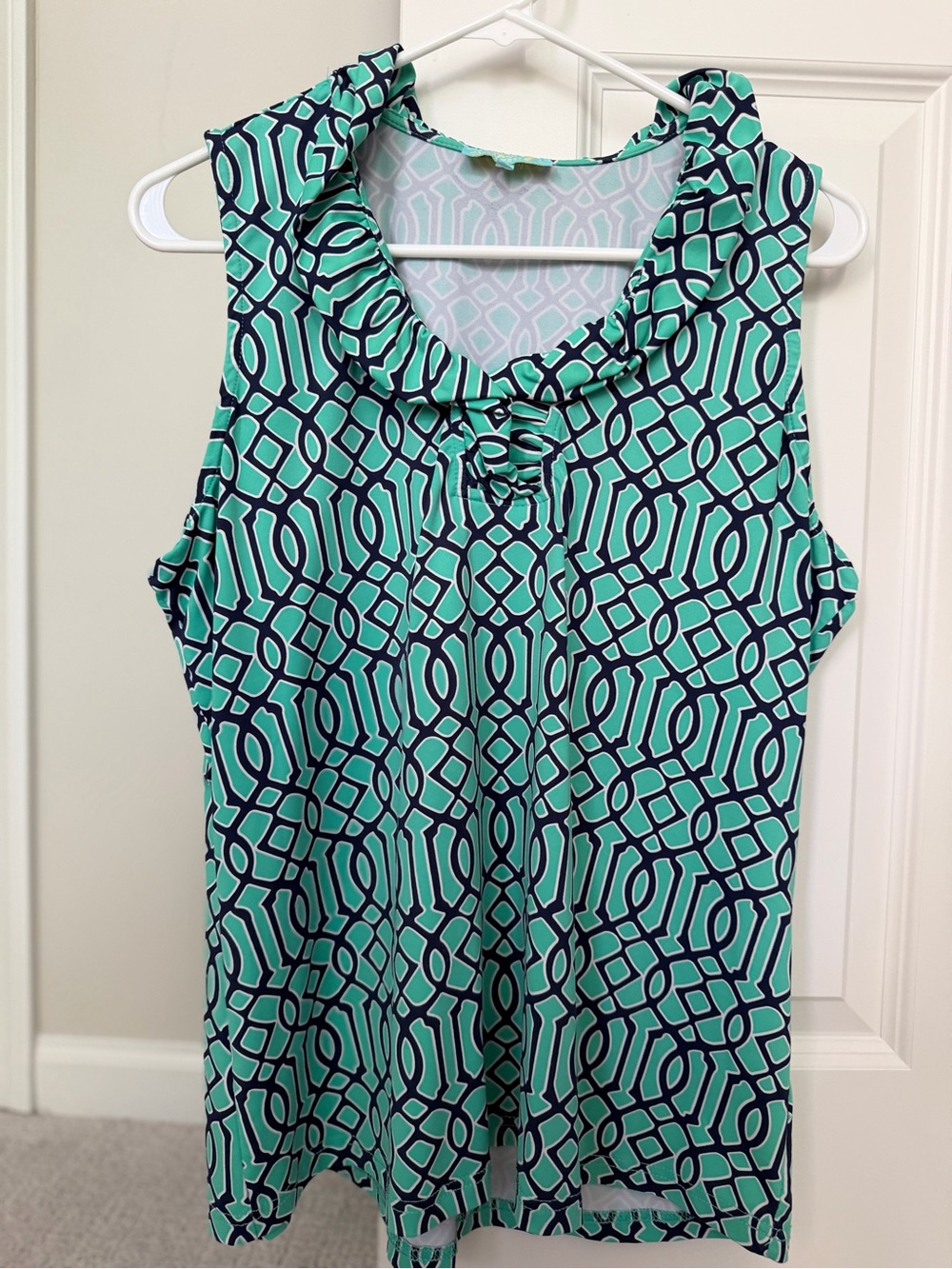 Anthony’s Women’s Geometric Tie-Neck Sleeveless Tank Size Large